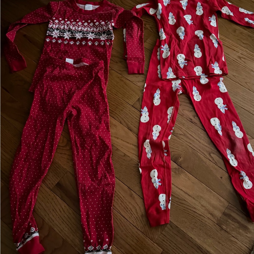 Red Snowman Pajama Set